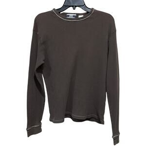 Vintage GAP Thermal Top Women Size L Brown Minimalist 100% Cotton Sustainable